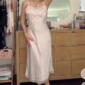 Light Pink Night Gown with Lace Detail
